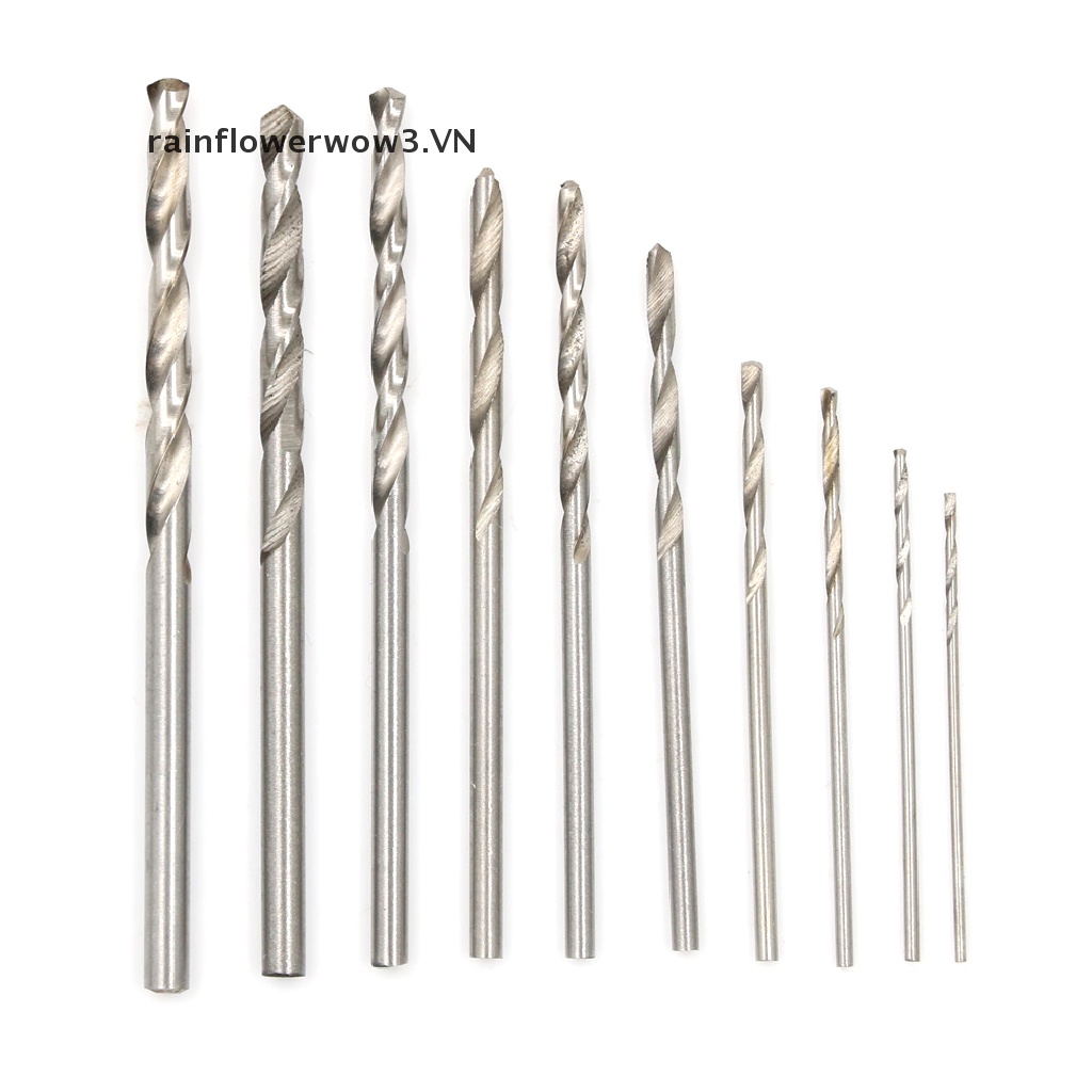Bộ 10 Mũi Khoan Thép Titan Tốc Độ Cao 0.8-3mm Chuyên Dụng