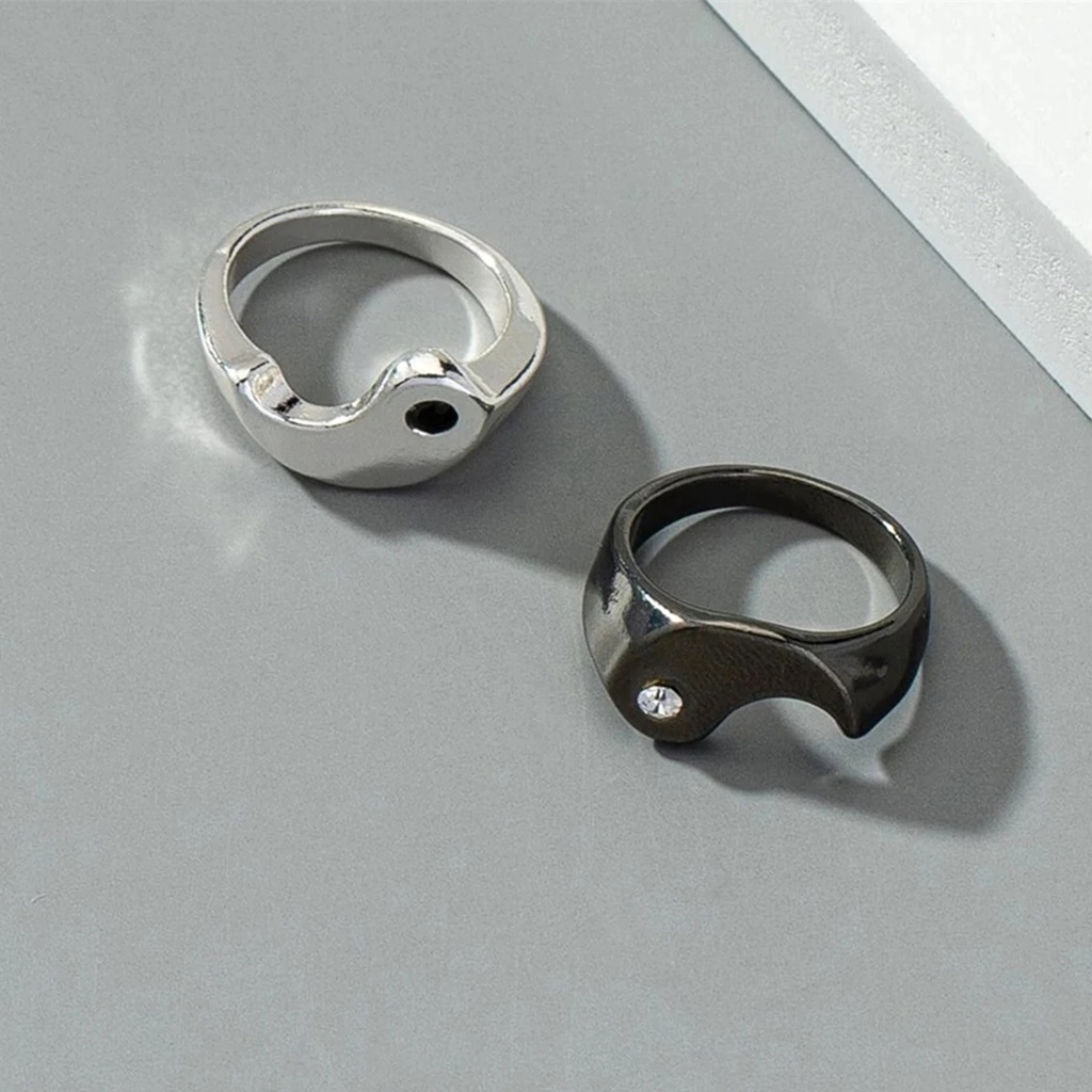 Nhẫn Hợp Kim Đen Phong Cách Cổ Điển Thời Trang Unisex