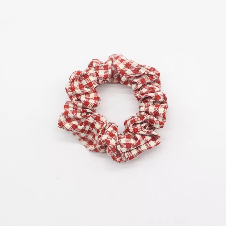 Cột tóc dây vải kate caro sắc màu 9cm chun co giãn không đau tóc thời trang Hàn Quốc Tatitava