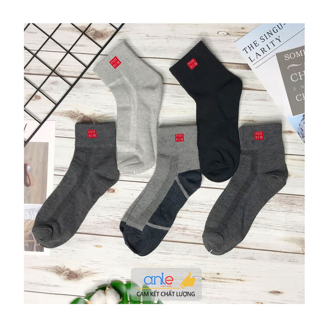 Combo 5 Đôi Tất Nam CỔ CAO Vớ Nam Cotton Co Dãn Thấm Hút Mồ Hôi Khử Mùi Xuất Khẩu  Anle Store