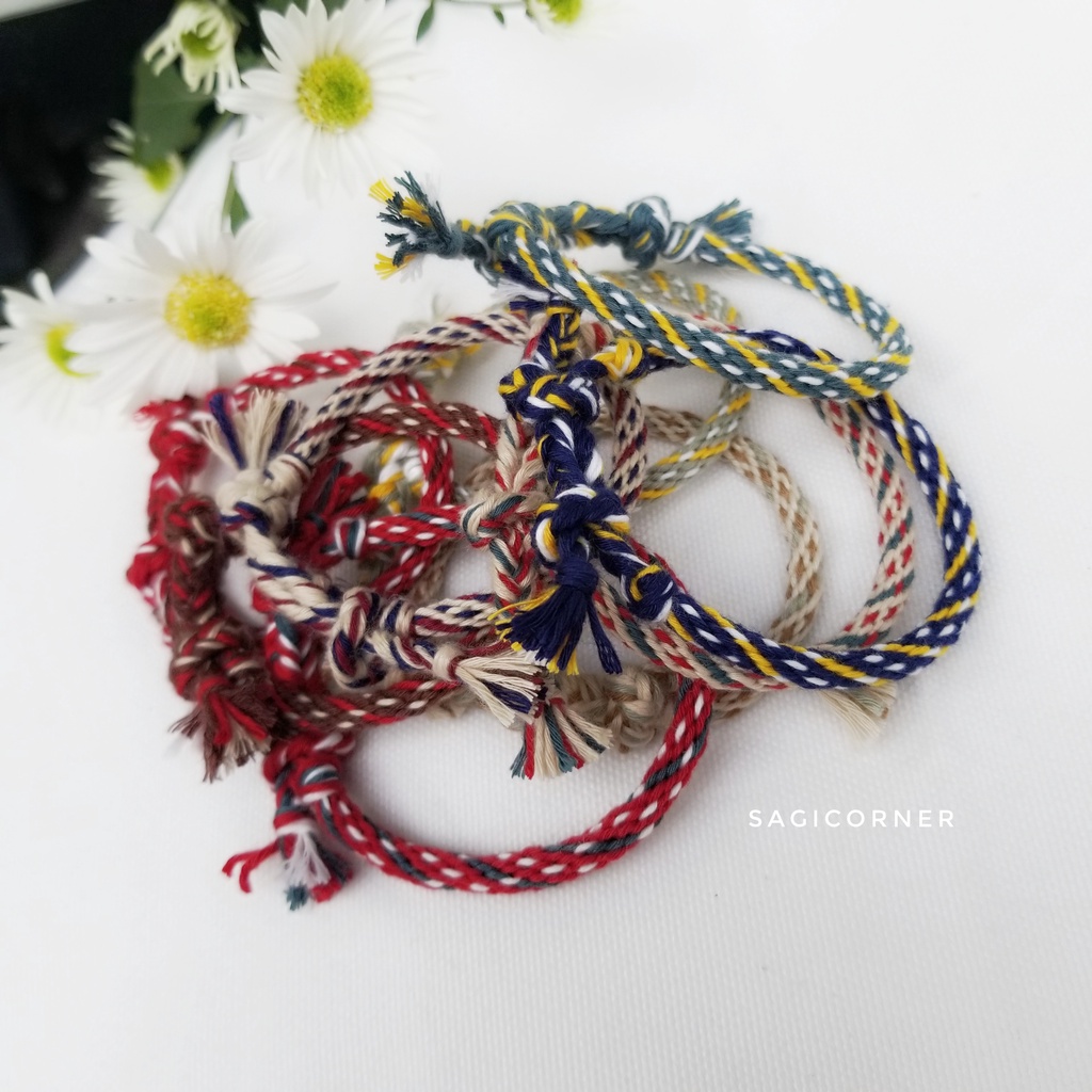 Vòng tay, vòng chân kumihimo bằng chỉ l Vòng chỉ handmade