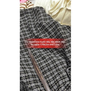 Dạ tweed kẻ kim tuyến 170k/2m khổ 1,5