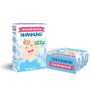 Bột pha nước tắm trẻ em Nhân Hưng, an toàn cho trẻ sơ sinh, dứt điểm rôm sảy, mẩn ngứa giúp bé mát da