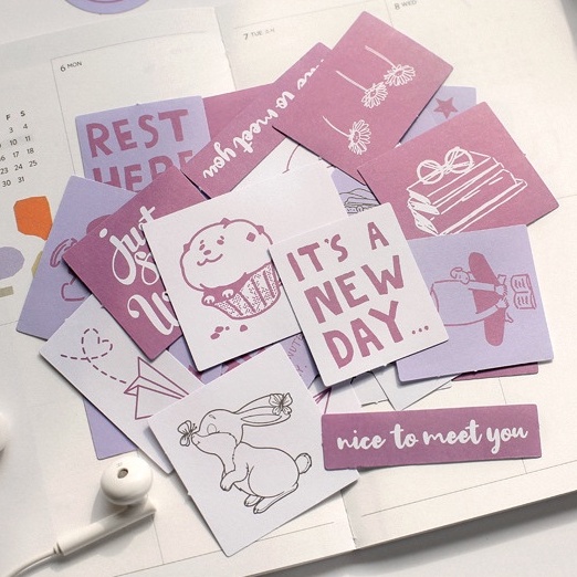 Sticker Cute  Set 60  Tấm Vintage Basic Trang Trí Sổ Tay Bullet Journal ST14