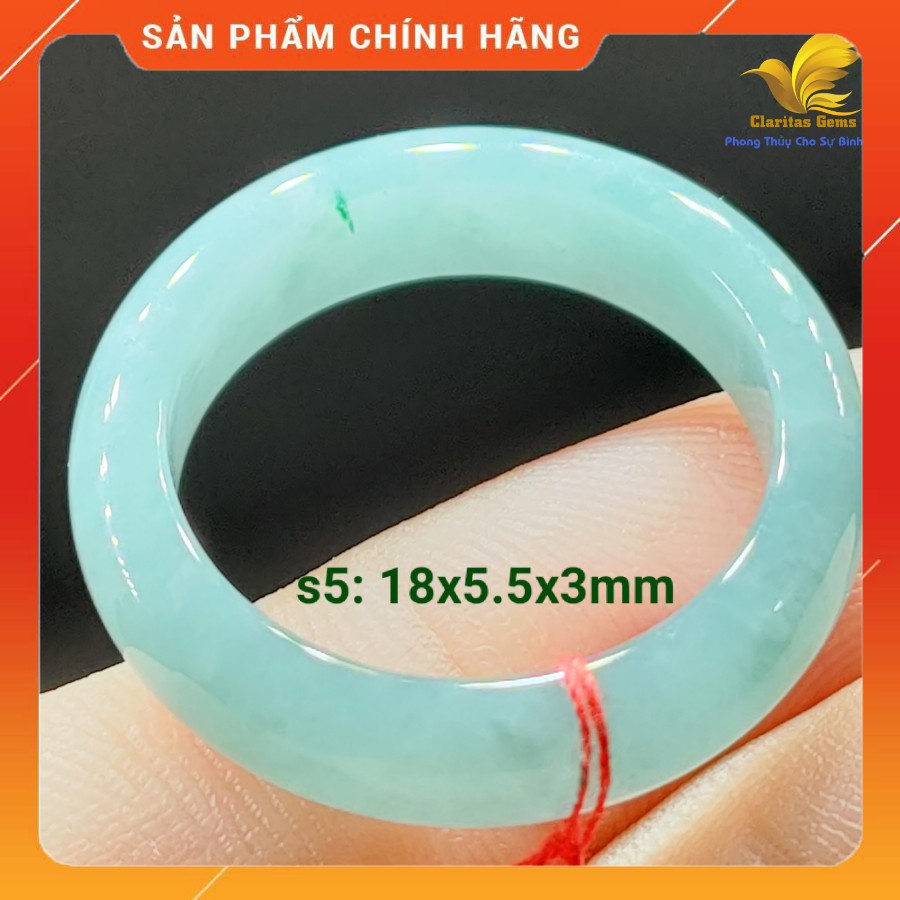 [ẢNH THẬT] PHONG THUY NHẪN NGOC NI 18MM CAM_THACH_ JADEITE LOẠI A KHONG_XU_LY