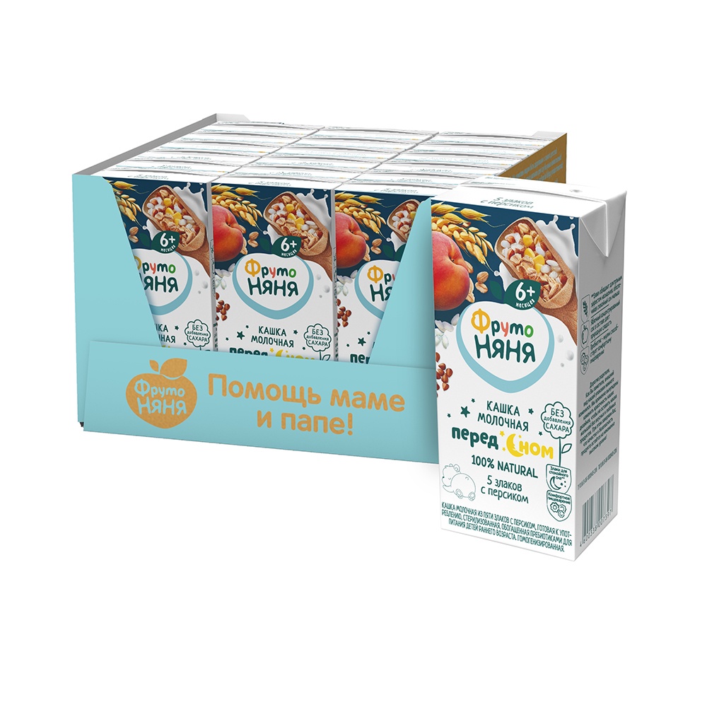 Combo 6 Hộp Sữa đêm ngũ cốc vị đào Fruto Nyanya 200ml/hộp