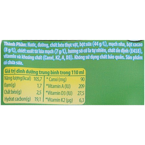 Thức uống dinh dưỡng socola lúa mạch LiF Kun túi 110ml