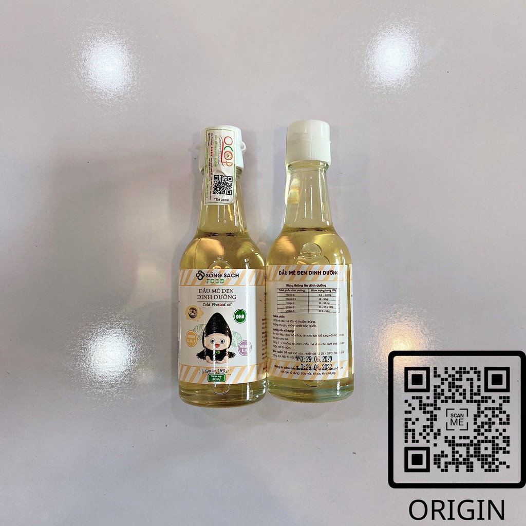 Dầu mè đen 60ml hiệu Sống sạch Food bổ sung chất béo cho bé ăn dặm- Origin Shop