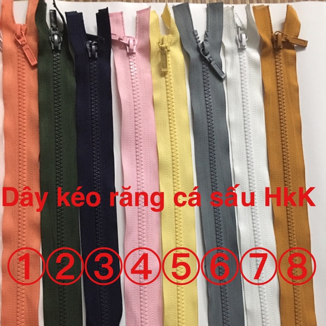 Dây kéo khoá Cá sấu HKK 70cm đầu chuôi đẹp trơn