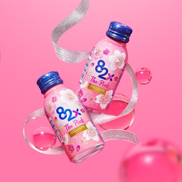 (GIÁ HỦY DIỆT) Combo 02 chai nước uống 82X The Pink Collagen 1000mg Collagen làm đẹp da đến từ Nhật Bản 100ml