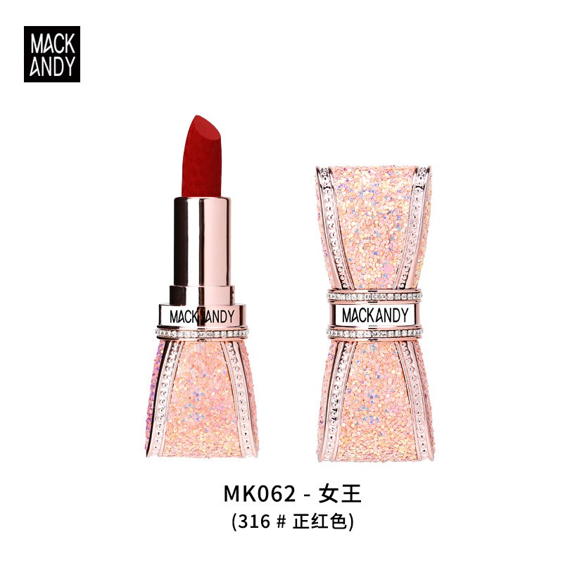 ▥◘✠[NOVO] Marco Andy s luxury butterfly crystal diamond lipstick net red is the same princess style matte non-drying moisturizing and lasting <