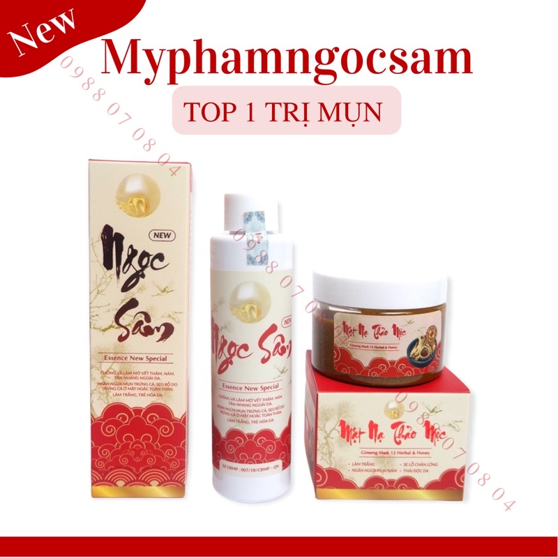 Ngọc Sâm Bộ Mặt Nạ Pha Sẵn Ngừa Mụn Trắng Da