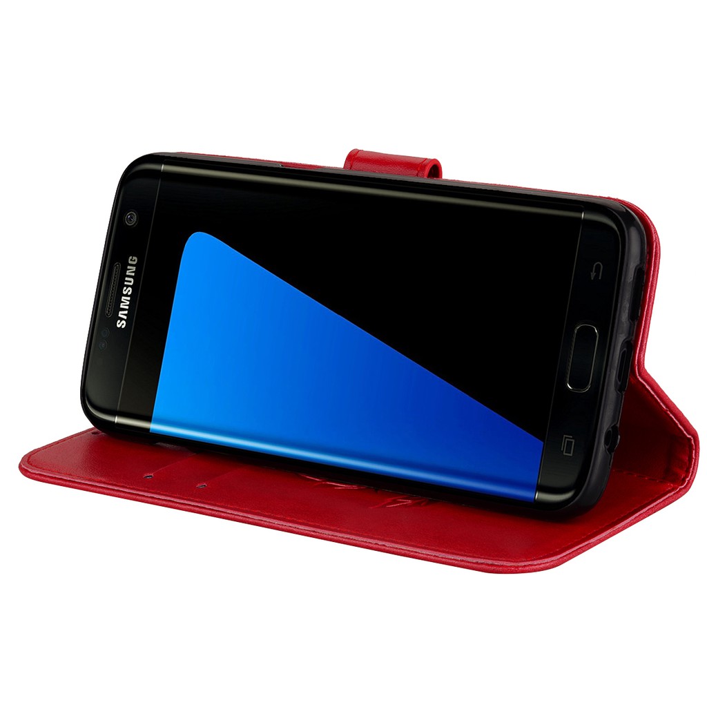 Bao da điện thoại họa tiết hoa lá cao cấp thời trang dành cho Samsung S6 S6edge S7 edge