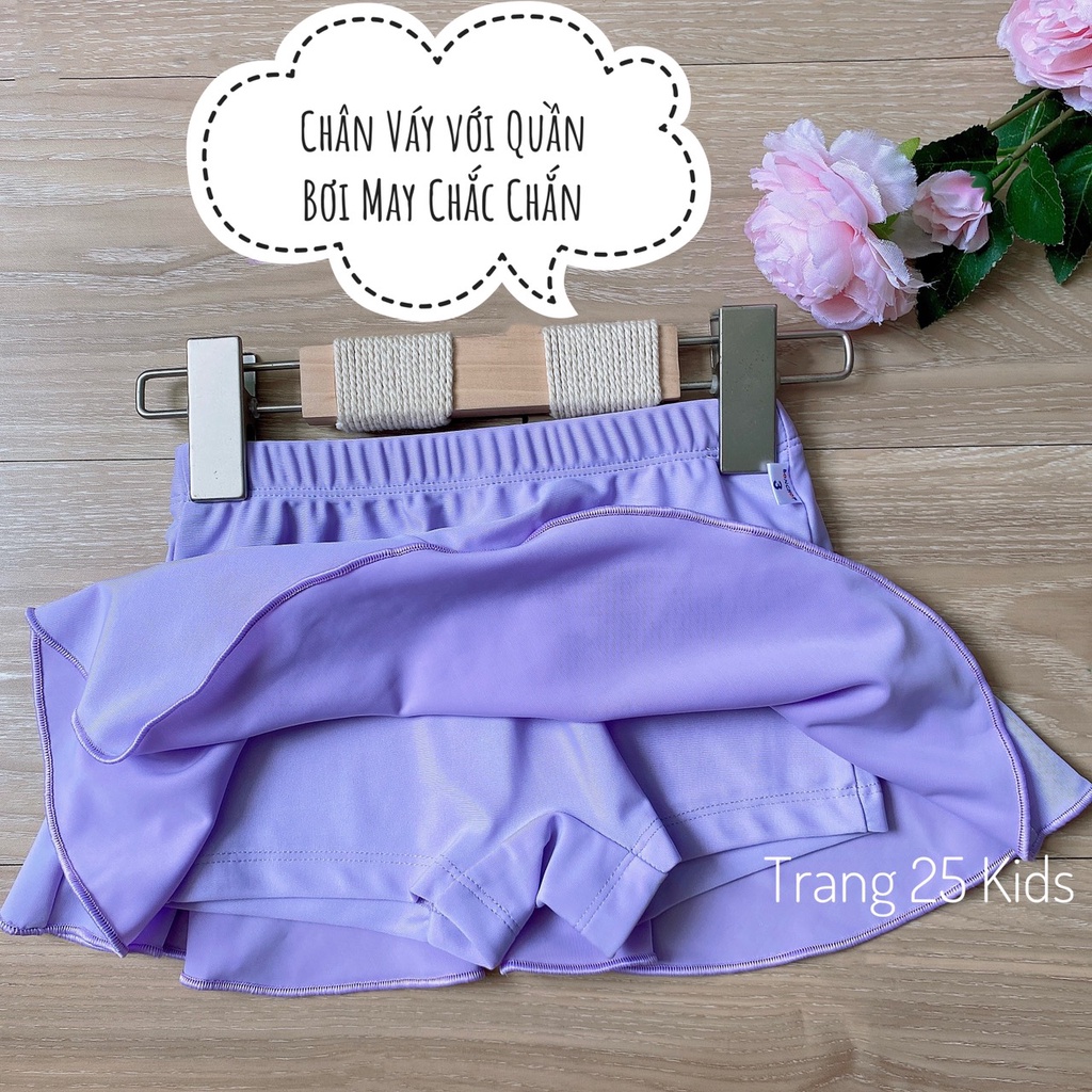 Bộ Bơi Bé Gái Áo Dài Tay và Chân Váy sẵn quần đùi bơi bên trong -Trang 25 kids-SM03