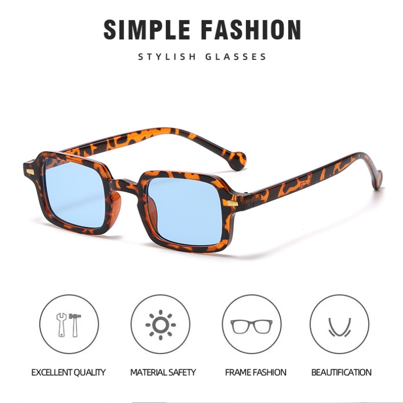 (YUZHU) Kính Râm Đi Biển Thời Trang Hình Vuông Đơn Giản Phong Cách Retro Hàn Quốc