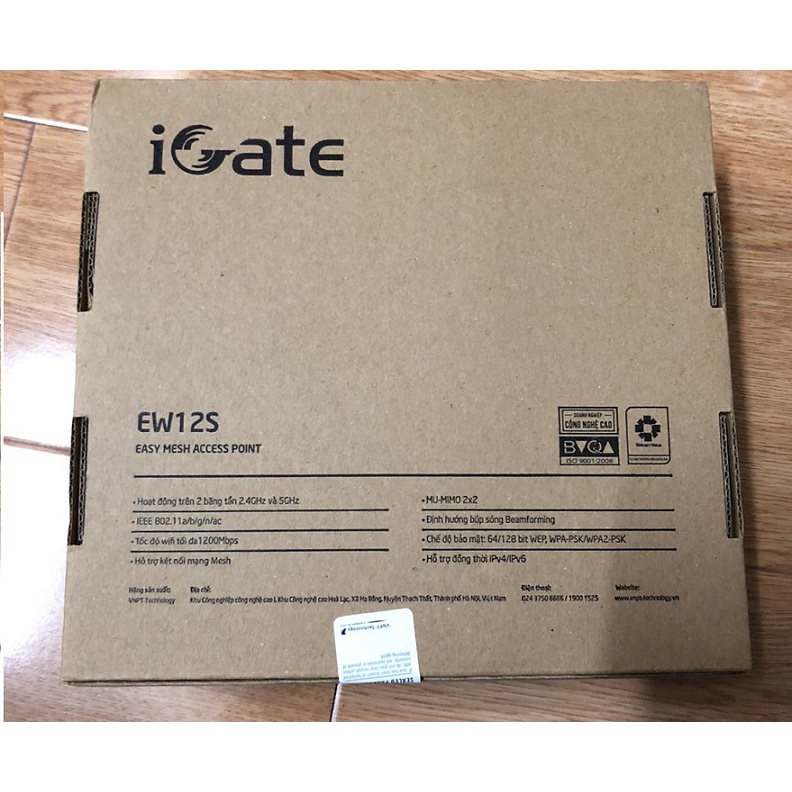 VNPT Technology Hệ thống Wifi Mesh 2 băng tần chuẩn AC 1200Mbps iGate EW12S - Hàng Việt Nam