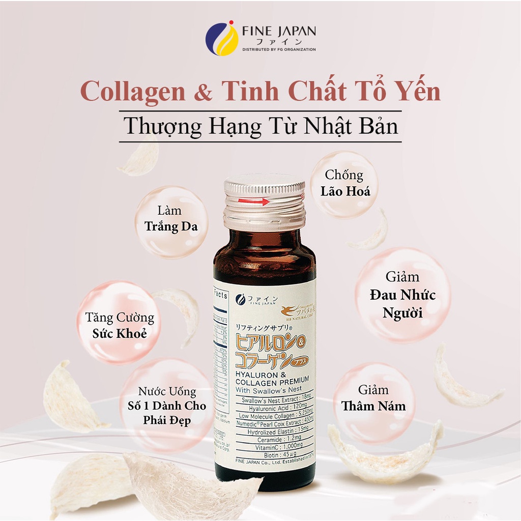 Bộ Qùa Tặng 6 Chai Collagen Yến - Fine Japan Premium Giftset With Collagen Nest