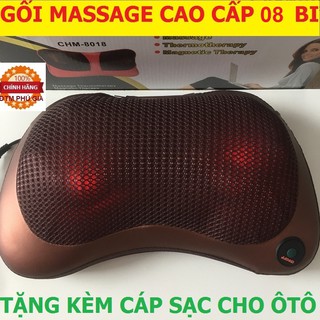 Gối massage hồng ngoại 8 bi có đảo chiều giảm mệt mỏi đau nhức