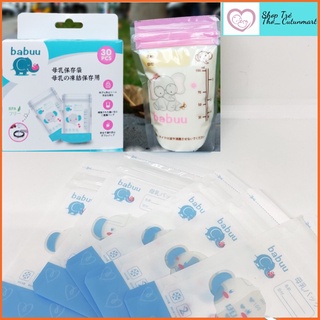 [Mẫu Mới] Hộp 30 túi trữ sữa Babuu Baby Nhật bản 100ml (Tặng kèm bút ghi nhớ)