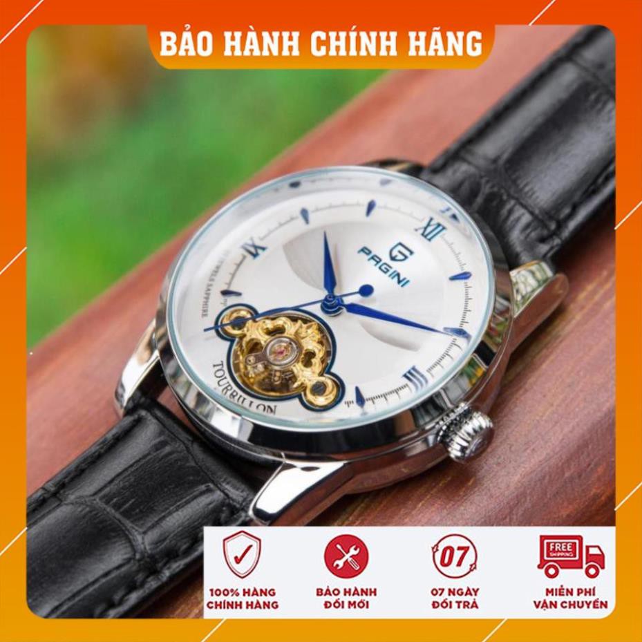 [Chính Hãng 100%] Đồng Hồ Nam PAGINI PA19966 - Đồng hồ cơ automatic lộ máy hàng chính hãng, Bảo hành