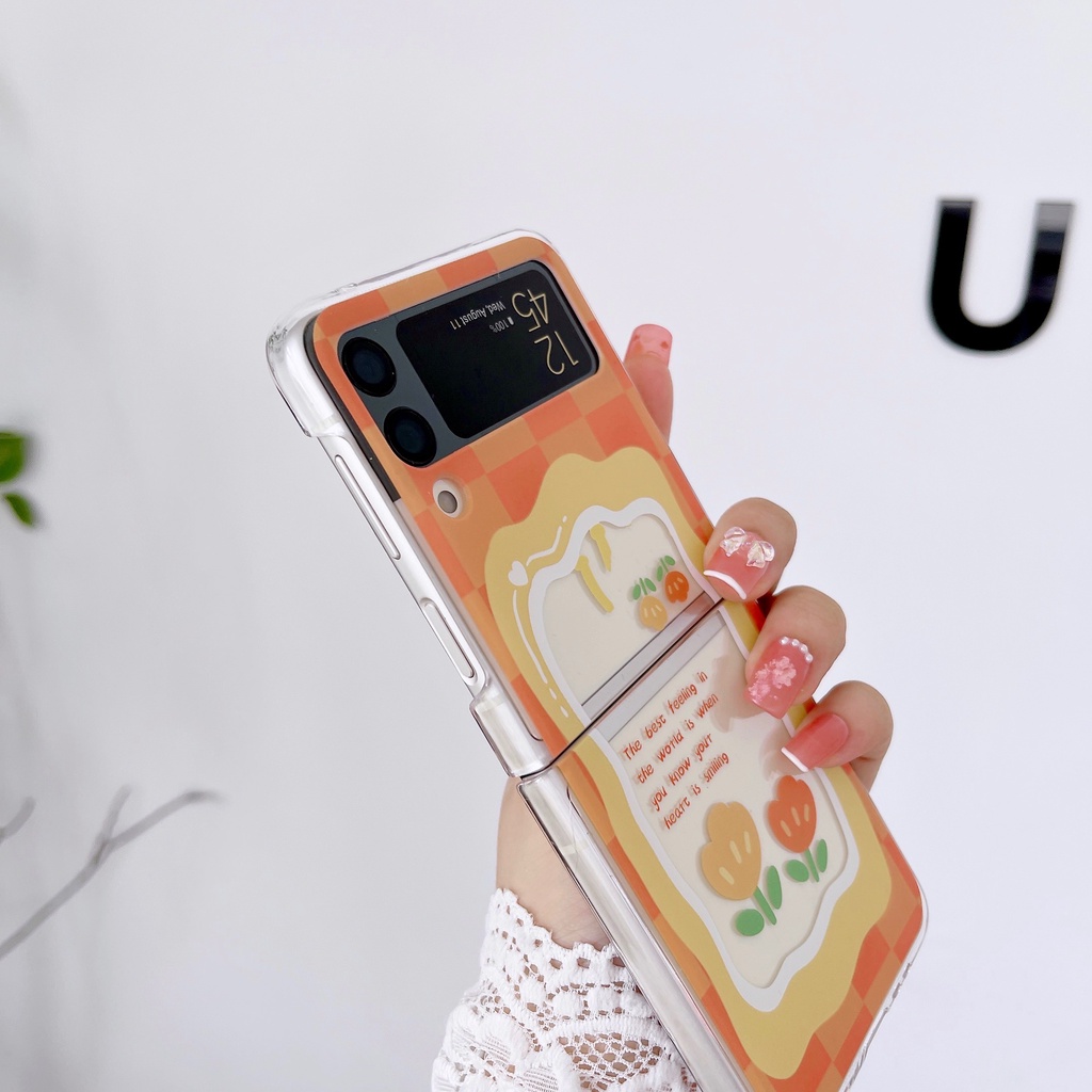 Ốp Điện Thoại PC Cứng Chống Sốc Họa Tiết Hoạt Hình Sáng Tạo Cho Samsung Galaxy Z Flip 3 5G