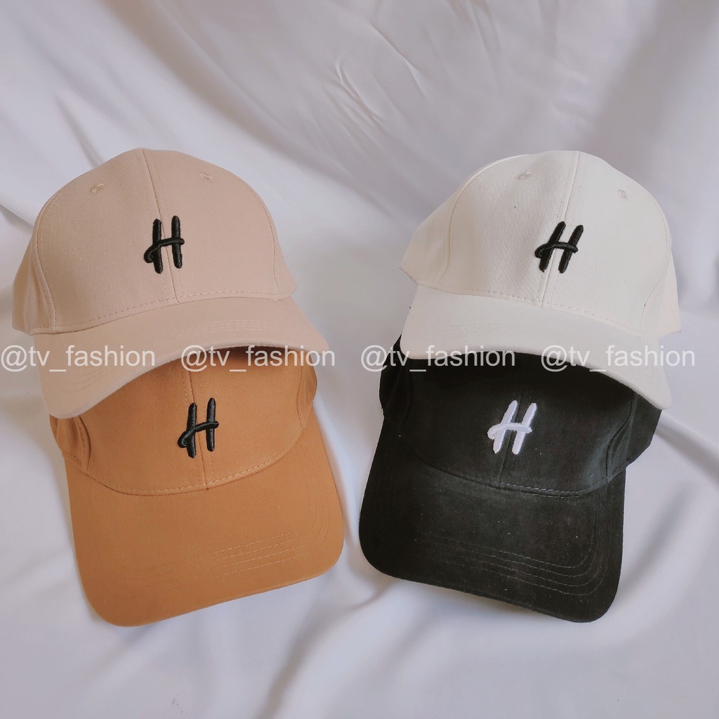 Nón Lưỡi Trai thể Thao Nam Nữ Thêu Chữ H Chất Liệu Vải Thoáng Mát