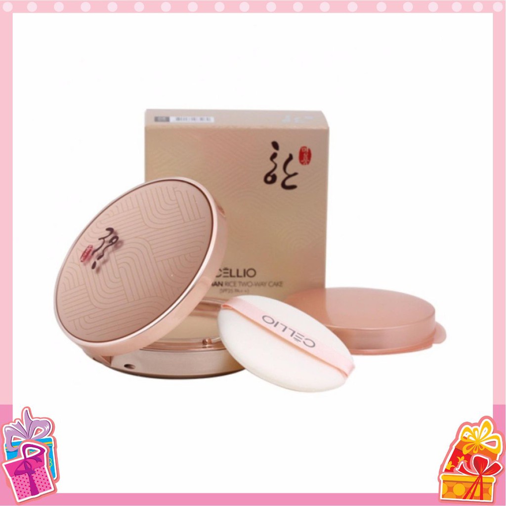 PHẤN PHỦ Siêu Mịn Cellio Han Rice Two-Way Cake SPF25 PA++ 13g( + Lõi)