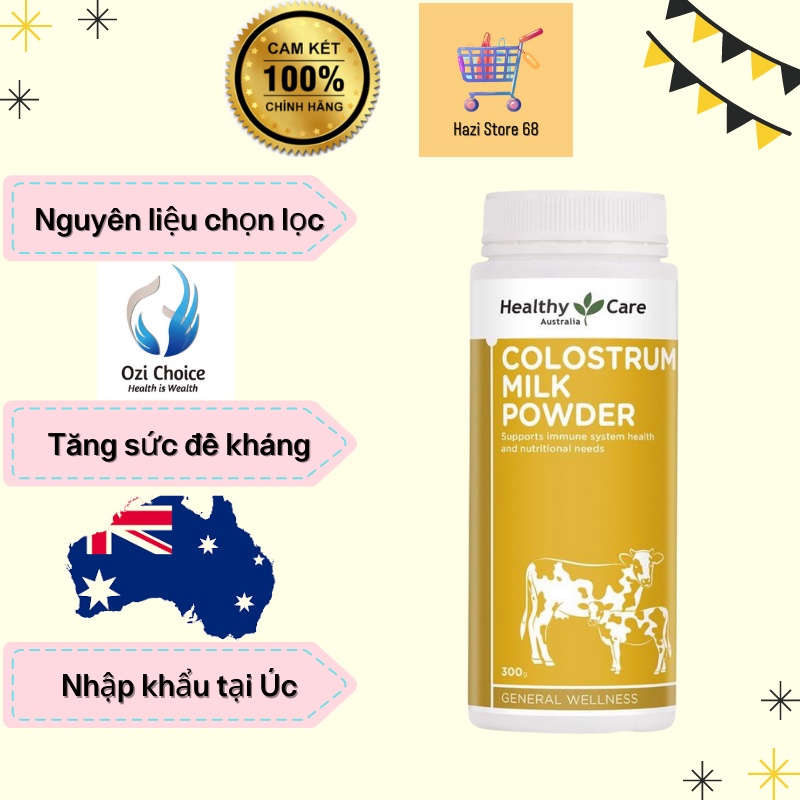 Sữa non Colostrum Milk Powder Healthy Garden nhập khẩu Úc hộp 300g-Dòng sữa non cho bé bổ sung dinh dưỡng, miễn dịch