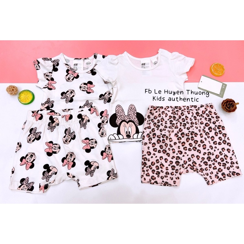 Set 2 bộ minie hồng HM authentic