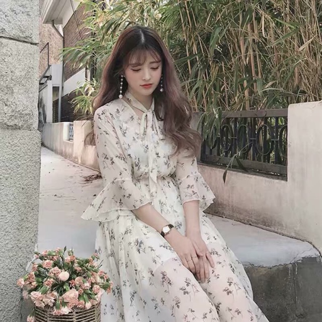 Váy maxi voan freesize