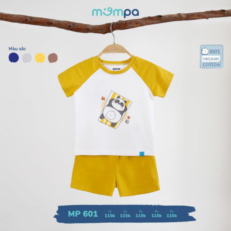 Bộ cộc tay cho bé trai-bé gái vải cotton organic Mompa MP511-601