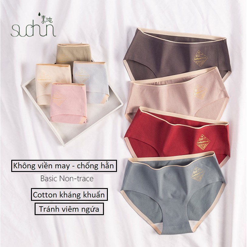 [Mã 11FASHIONSALE1 giảm 10K đơn 50K] Quần Lót Cotton Kháng Khuẩn Không Đường May Chống Hằn Mới P096