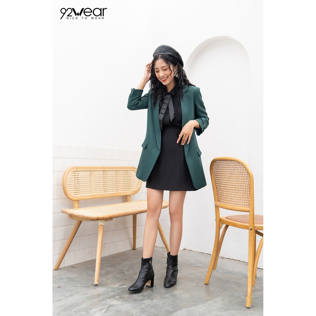 [Mã FAMALLT5 giảm 15% đơn 150k] Áo vest nữ blazer công sở dáng dài tay lỡ VDW0662 - 92WEAR | BigBuy360 - bigbuy360.vn