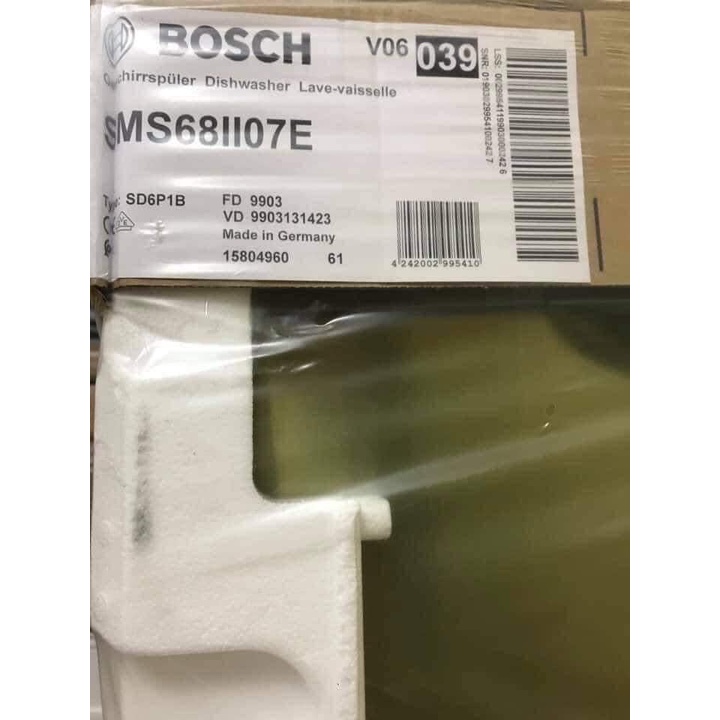 🇩🇪 Máy rửa bát độc lập Bosch SMS68II07E -Serie 6-  sấy khô hoàn toàn Zeolith Perfect Dry, công nghệ SilencePlus vận hành