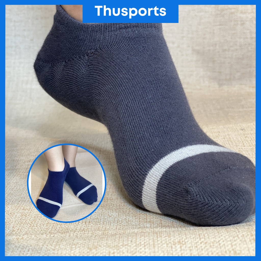 Tất vớ trơn cotton cổ ngắn nam nữ chống trượt, chống hôi chân