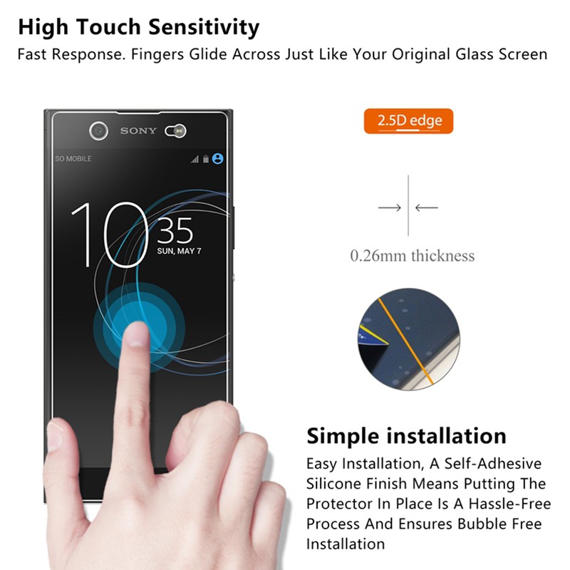Kính Cường Lực Bảo Vệ Màn Hình Cho Sony Xperia XA2 XA1 XA1Ultra XA1Plus XA 5 10 10Plus 1 10 ii 5 ii 1 ii L4 L3