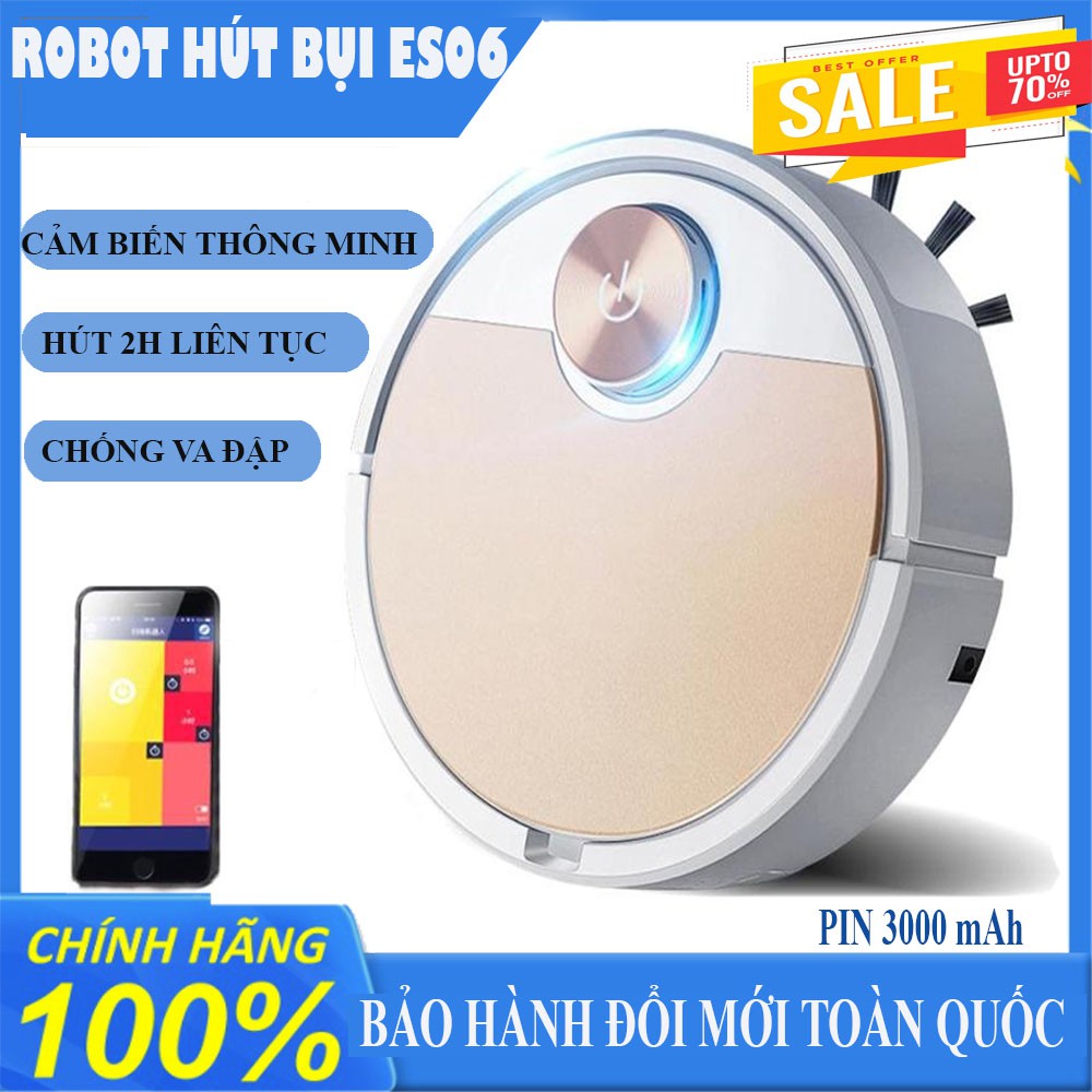 [NEW] Robot Hút Bụi Lau Nhà, Robot Hút Bụi , Điều Khiển Qua APP Điện Thoại, Hút siêu khỏe, Tặng PIN 