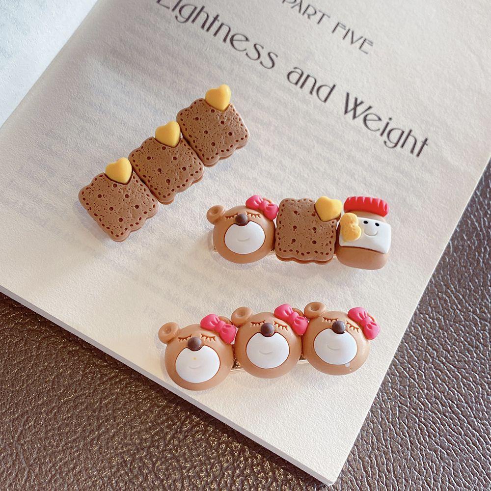 Kẹp Tóc Hình Bánh Quy / Gấu Hoạt Hình Dễ Thương Cho Nữ