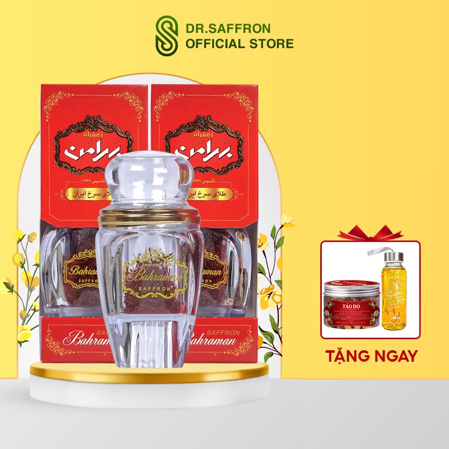 COMBO Nhụy Hoa Nghệ Tây SAFFRON BAHRAMAN 1Gr x 2 hộp Date 03 2023