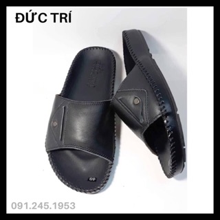 Dép nam quai ngang da bò cao cấp Đức Trí