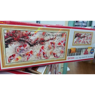 Tranh đính đá Cửu ngư quần hội (chưa đính) (OFELIA)