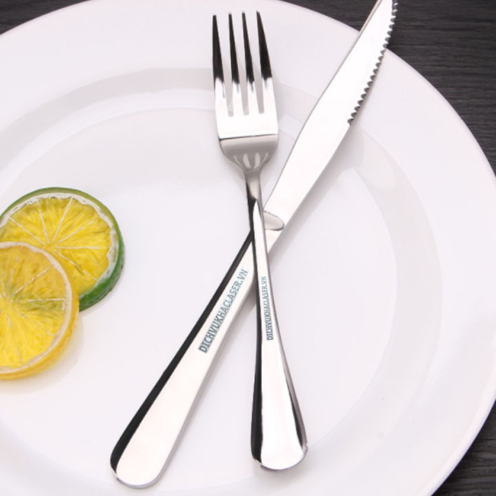 Bộ DAO THÌA DĨA  Ăn Bít Tết Inox - Khắc Laser Tên, Logo Theo Yêu Cầu- TBTI