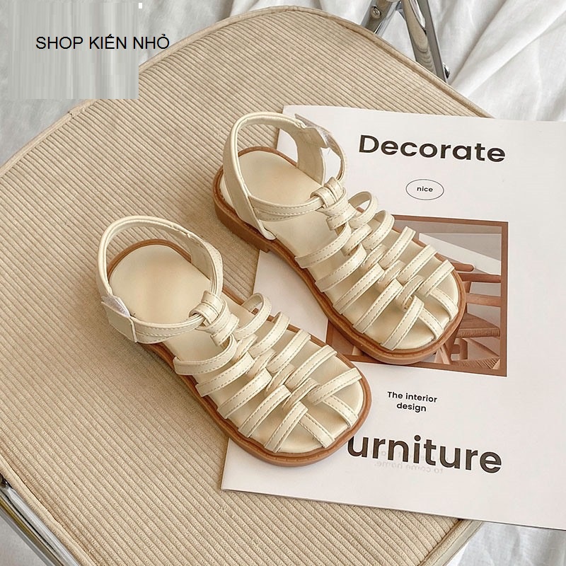 Sandal búp bê bé gái thiết kế lưới đan bao đầu siêu xinh CG59