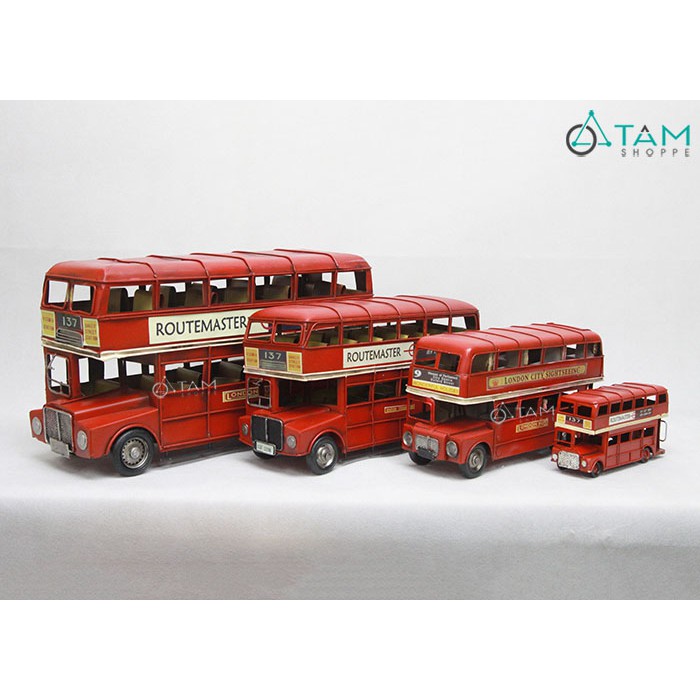 Xe bus 2 tầng London mô hình sắt Vintage MHS-XE-04 nhỏ và trung