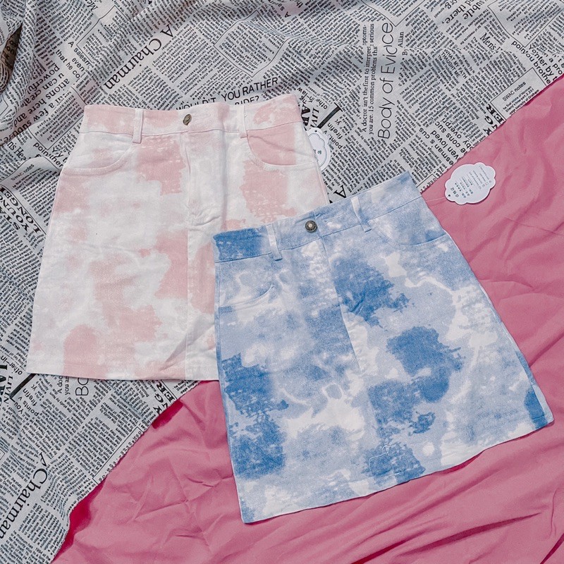 [ 2 Màu ] Chân váy jean loang bầu trời có quần trong | BigBuy360 - bigbuy360.vn