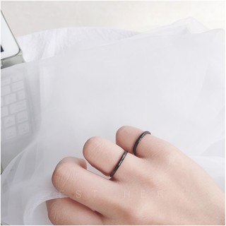 Nhẫn đen mảnh đơn giản