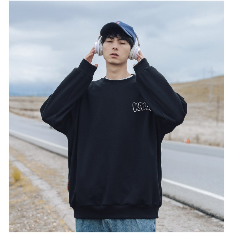 Áo sweater dài tay nam nữ unisex KAWS áo nỉ bông dài tay thu đông form rộng lót bông | BigBuy360 - bigbuy360.vn