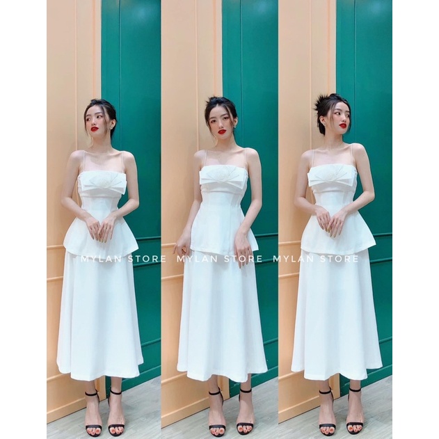 ĐẦM THIẾT KẾ TRẮNG CÚP NGỰC CAO CẤP MYLAN_STORE