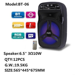 LOA BLUETOOTH BT-06 TẶNG KÈM MIC DÂY