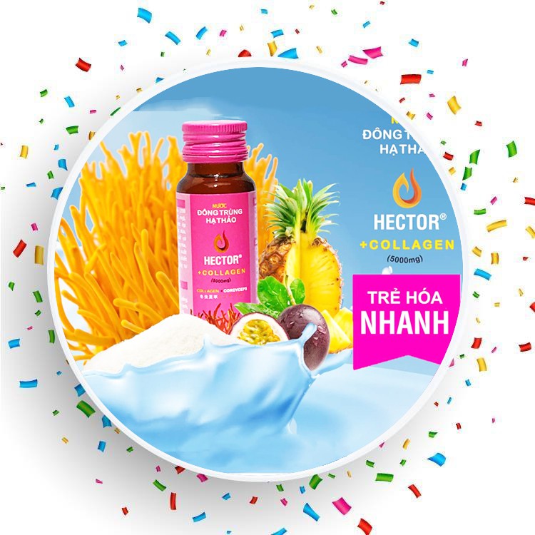 Nước Đông Trùng Hạ Thảo Hector Collagen Hộp 10 Chai Hector Cordyceps Collagen | BigBuy360 - bigbuy360.vn